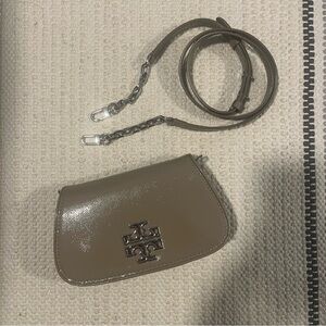Tory Burch Britten mini crossbody/clutch gray